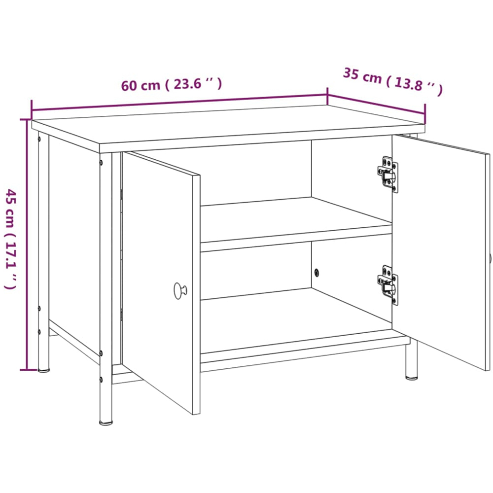 vidaXL 2 Door Black TV Cabinet Image 9