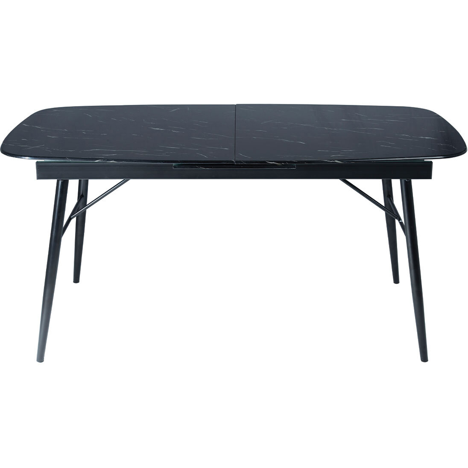 Sorrento Marble 6 Seater 160 to 200cm Extending Dining Table Black Image 2