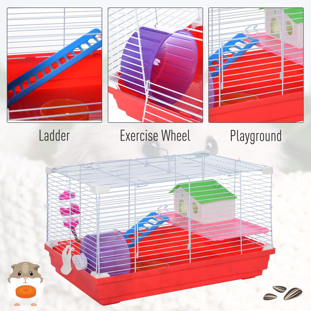 PawHut Portable 2 Storey Hamster Cage Image 5