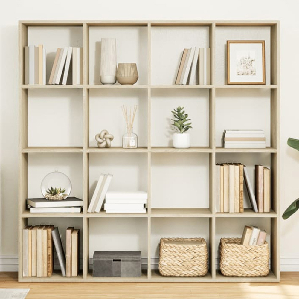 vidaXL 16 Shelf Sonoma Oak Bookcase Image 1