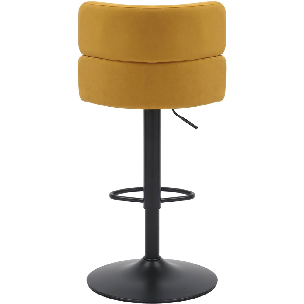 Mason Set of 2 Brushed Velvet Mustard and Black Bar Stool Image 6