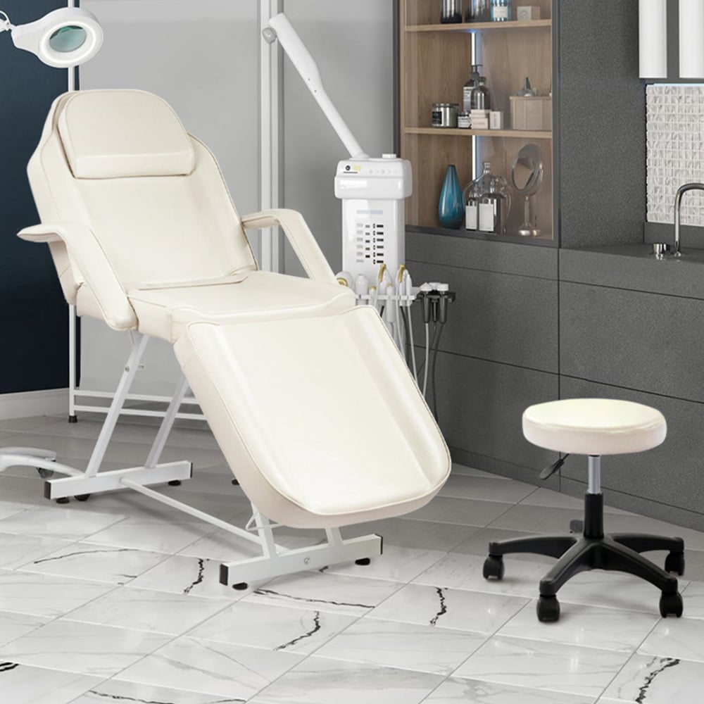 Living and Home White Adjustable Massage Table and Recliner Chair Set Image 1