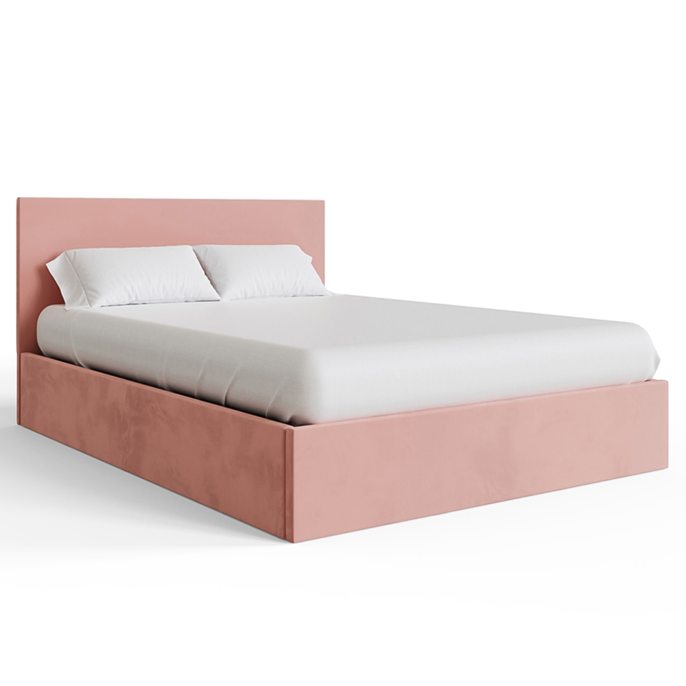 GFW King Size Blush Pink Velvet End Lift Ottoman Bed Image 3