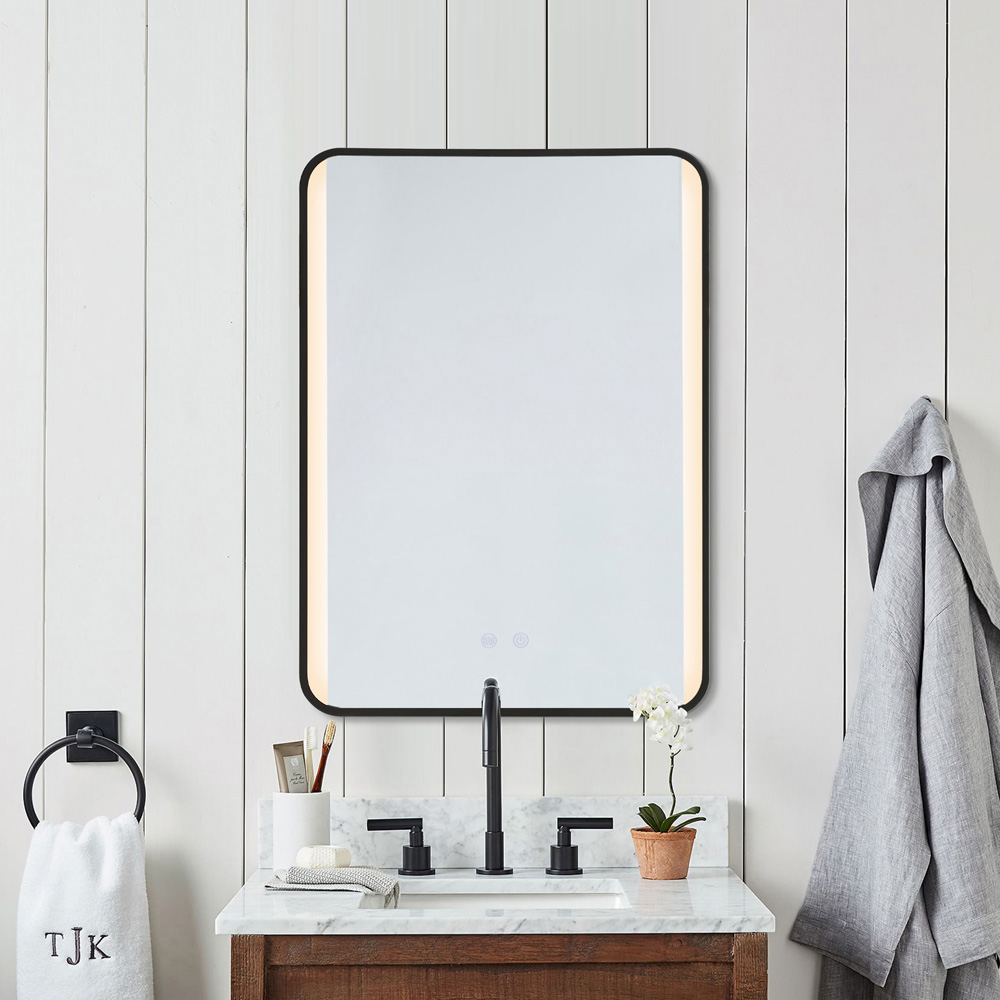 Living and Home Black Frame LED Bathroom Vanity Mirror 50 x 70cm Image 8
