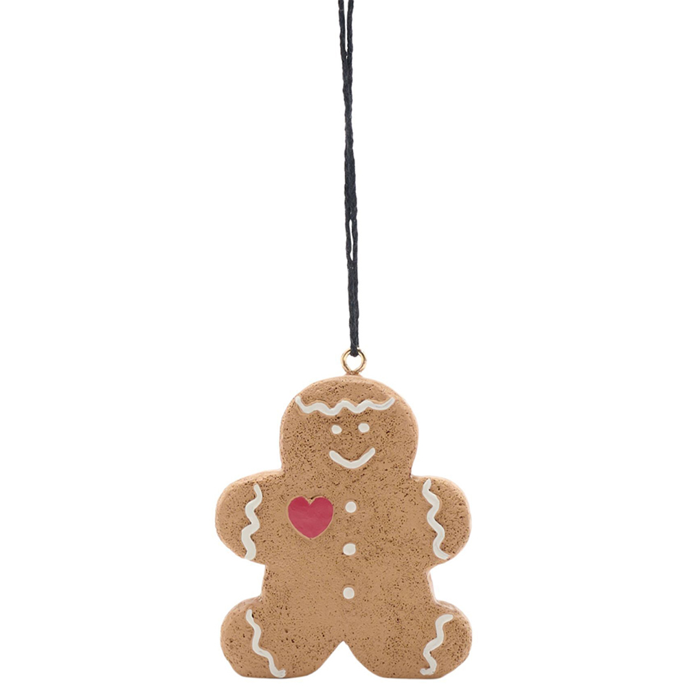 The Christmas Gift Co Gingerbread Snowman and Santa Tree Decorations 3 Pack Image 3