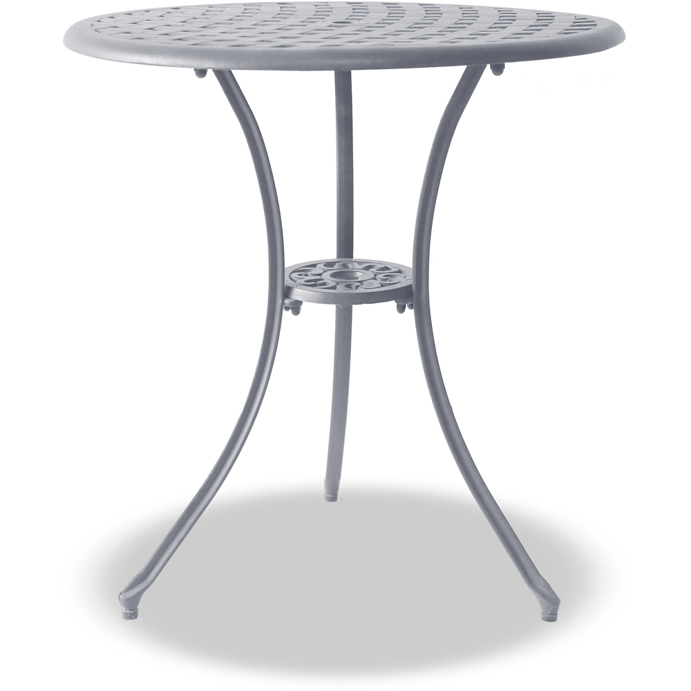 Centurion Oshowa 2 Seater Grey Round Garden Bistro Table with Parasol Hole Image 2