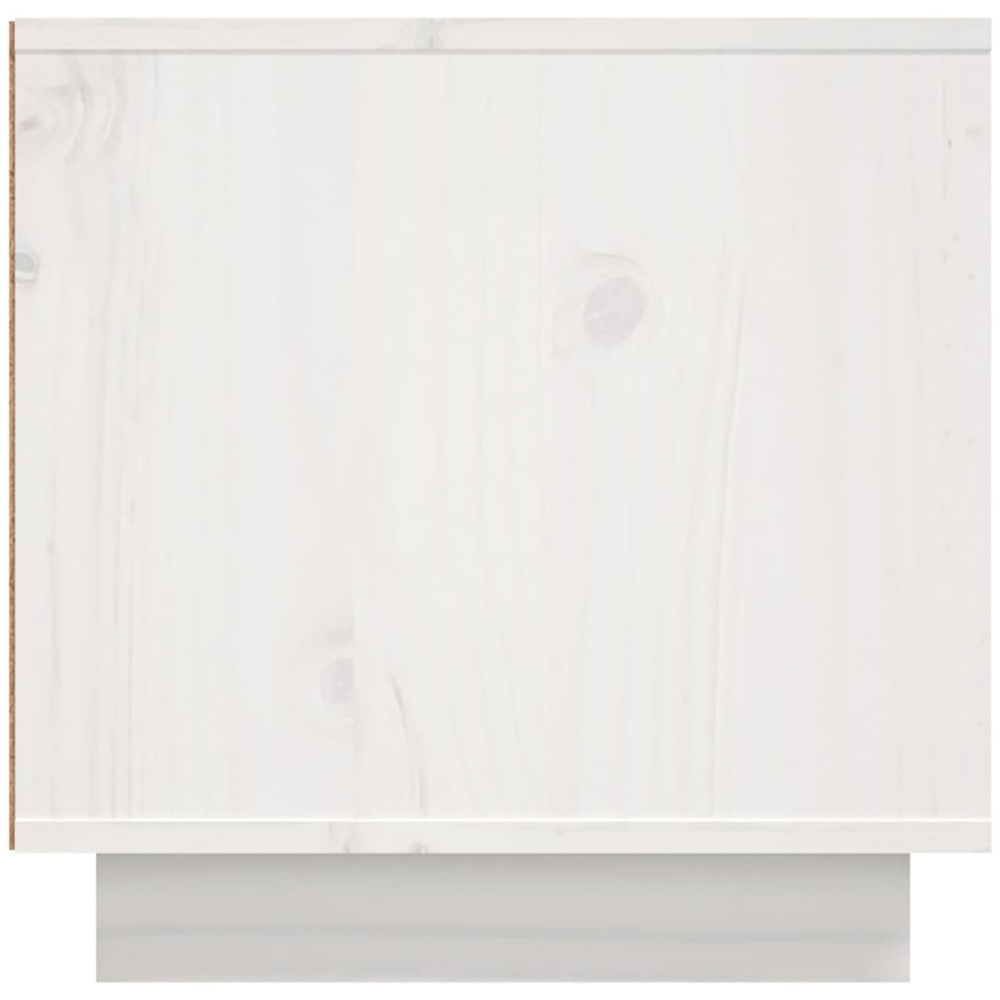 vidaXL 2 Door 4 Shelf White Solid Pine Wood TV Cabinet Image 8