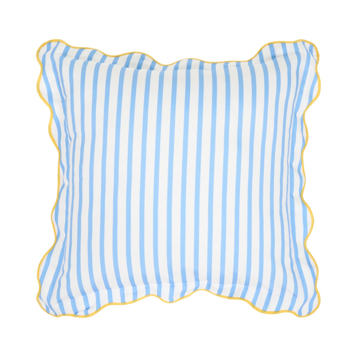 Bella Vita Scalloped Outdoor Cushion Blue Image 1