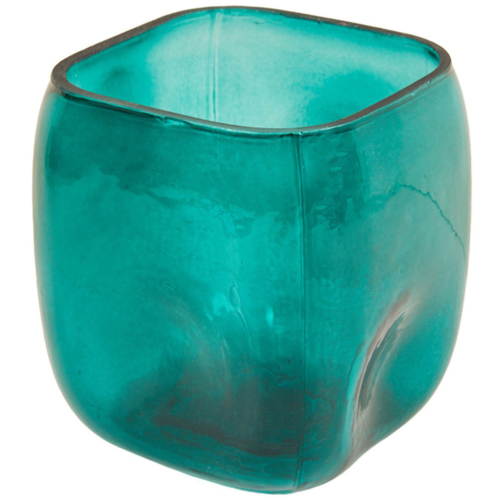 Square Dimpled Glass Hurricane Vase - Multicolour Image 9