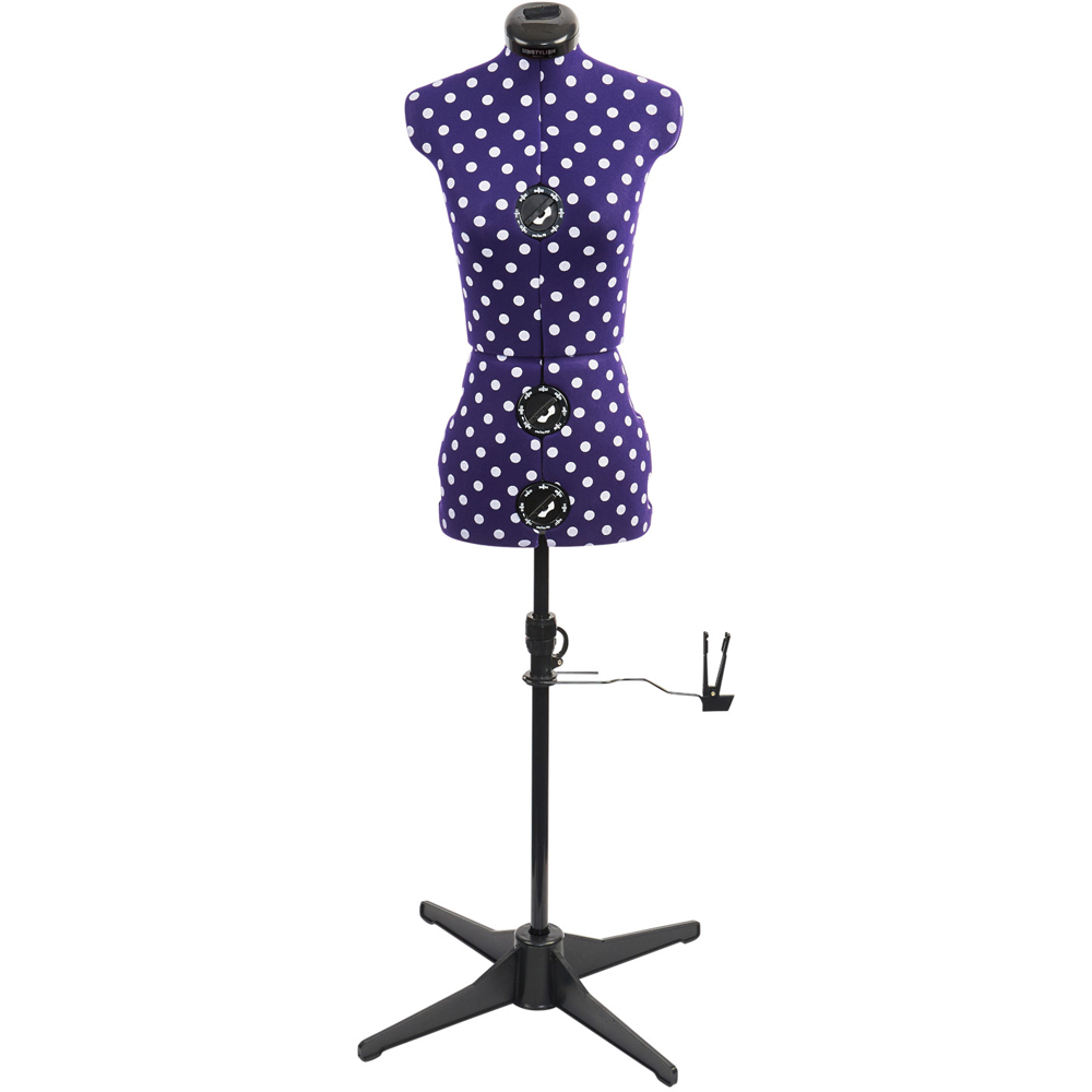 Sewing Online 5906P Purple Polka Adjustable 8-Part Dressmakers Dummy with Hem Marker Petite Image 2