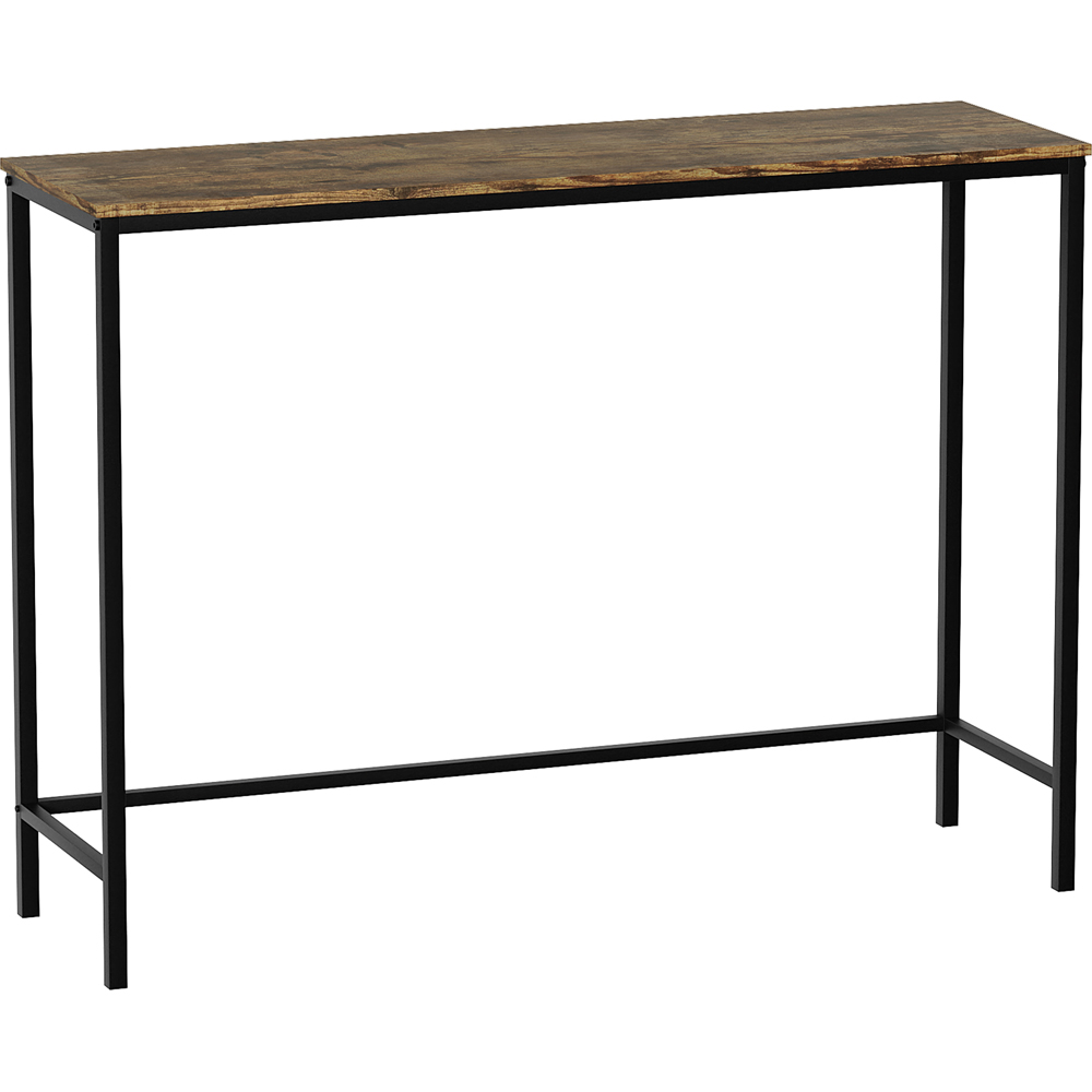 Vida Designs Brooklyn Dark Wood Industrial Console Table Image 2