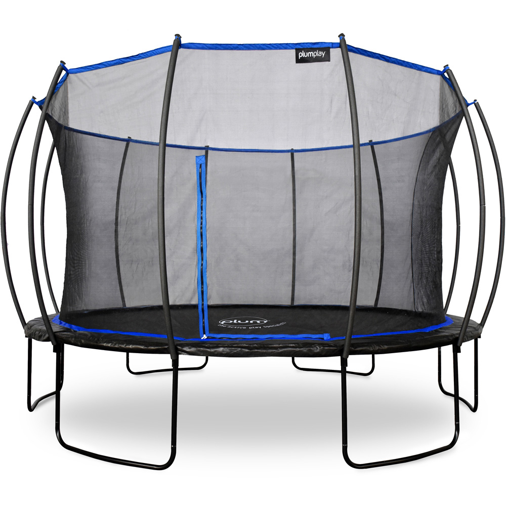 Plum Play Deluxe Springsafe 14ft Trampoline with Safety Enclosure Net Image 1