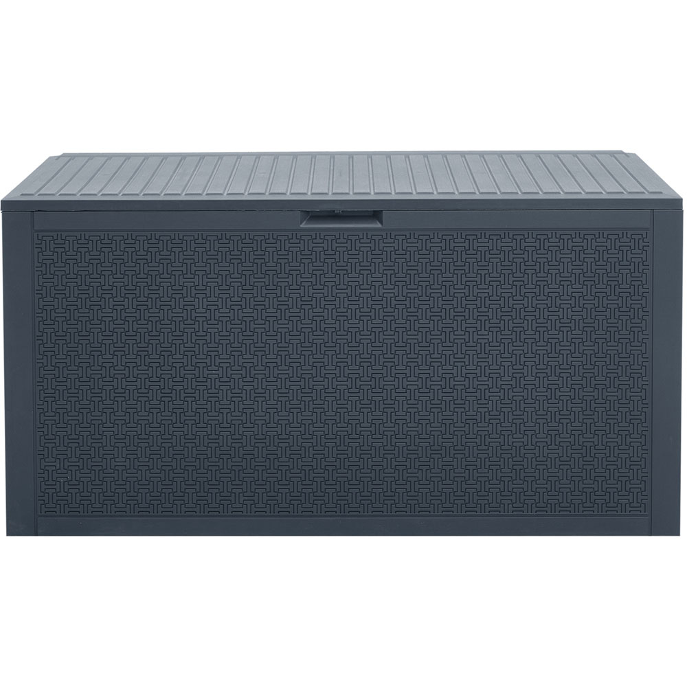 Living and Home Dark Grey Polypropylene Garden Storage Box with Flip-Up Lid 340L Image 1