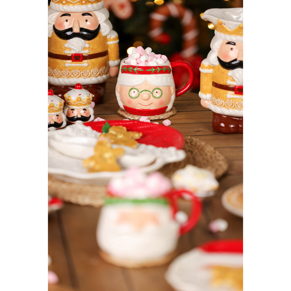 The Seasonal Gift Co. Santa & Friends 2 Piece Gingerbread Nutcracker Ceramic Shakers Set Image 4