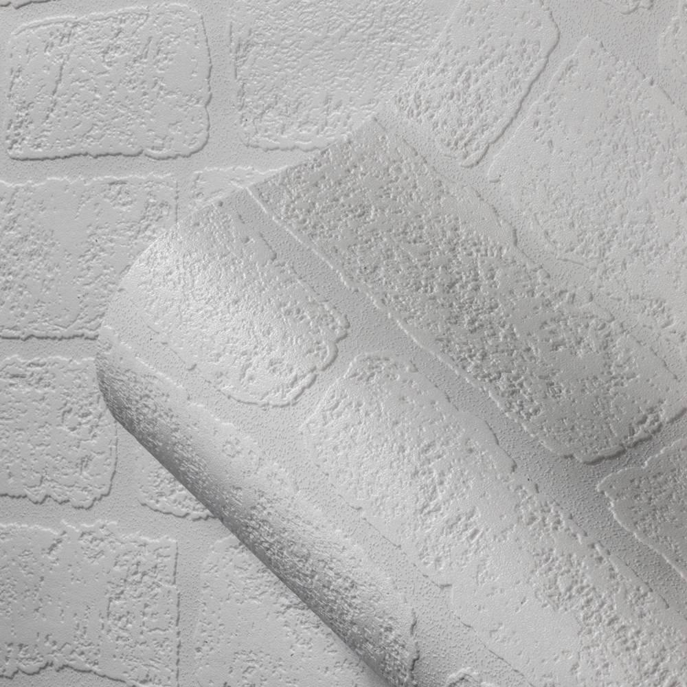 Anaglypta Lincolnshire Brick Textured White Wallpaper Image 2