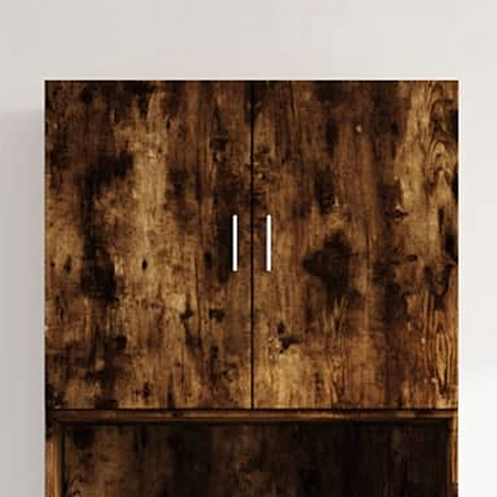 vidaXL 2 Door Smoked Oak Wall Cabinet Image 1