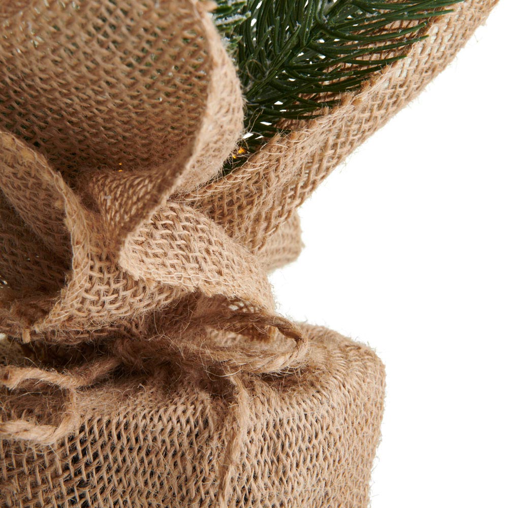 Wilko 71cm Winter Battery Operated Hessian Wrap Tree Image 5