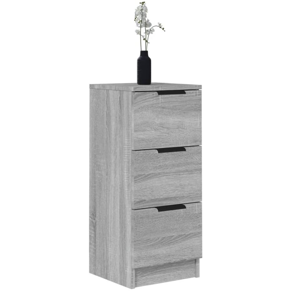vidaXL 3 Drawer Grey Sonoma Sideboard 2 Pack Image 3