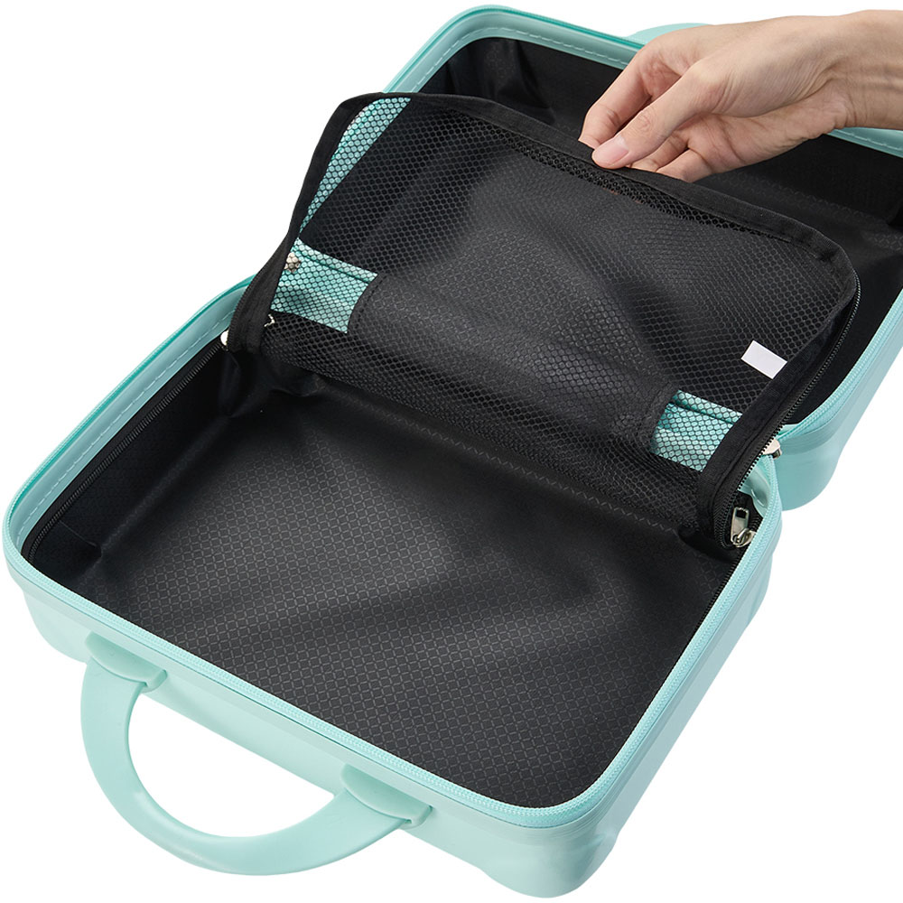 Living and Home Cyan Portable Hard Shell Handheld Cosmetic Travel Case 28cm Image 3