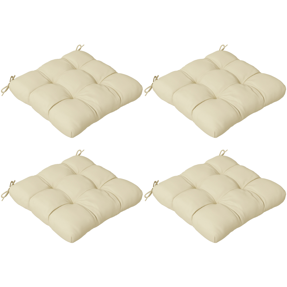 Outsunny Beige Seat Replacement Cushion 48 x 48cm 4 Pack Image 1