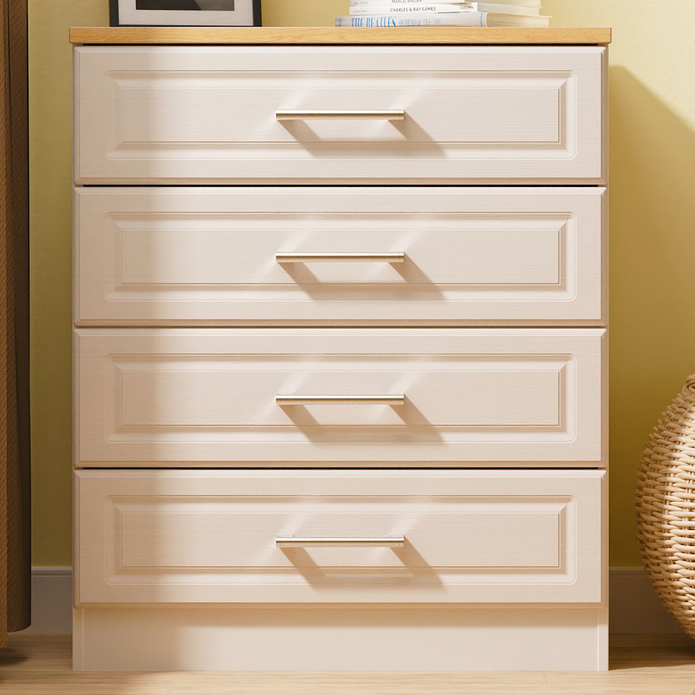 Crowndale Kent 4 Drawer Kashmir Ash and Modern Oak Chest of Drawers Ready Assembled Image 1