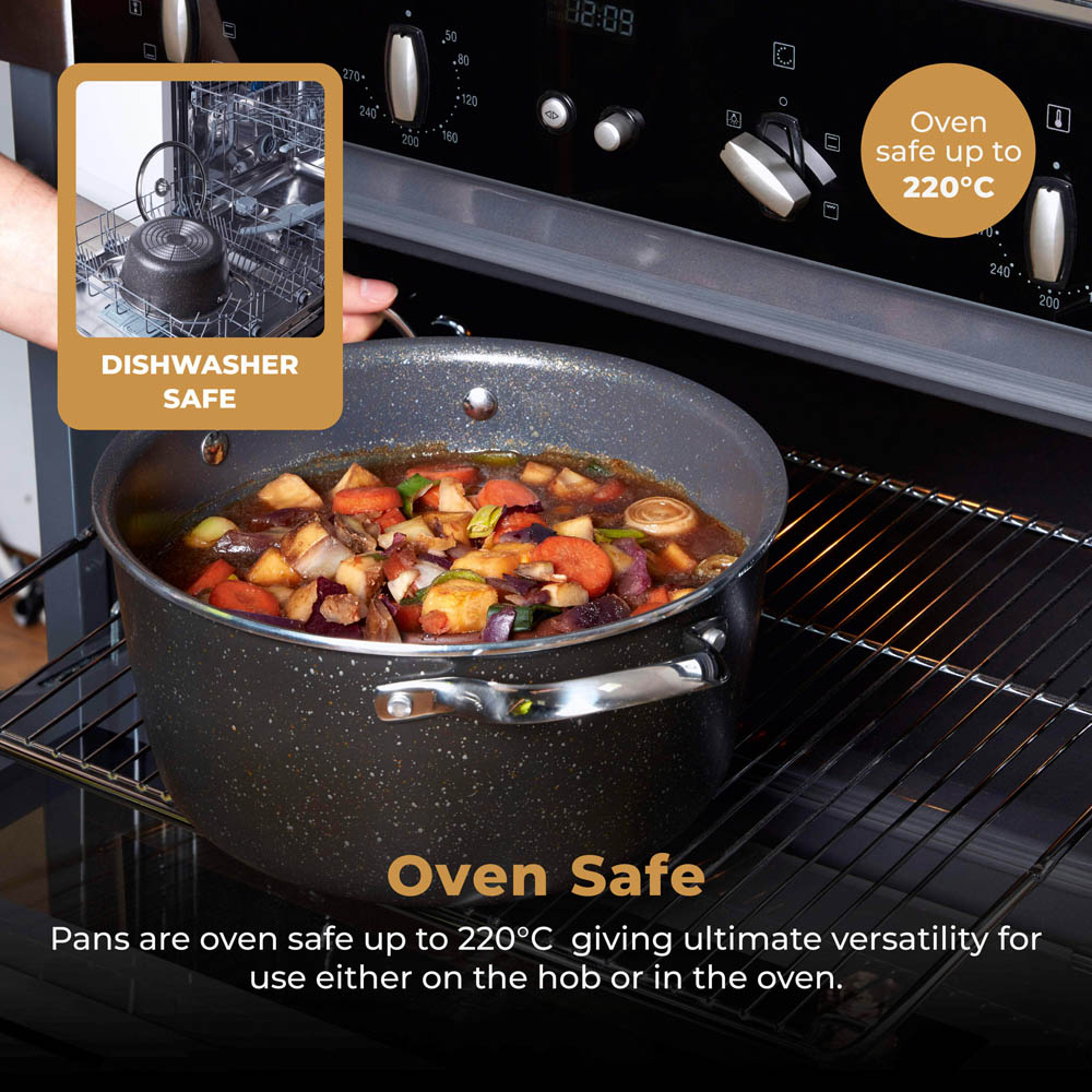 Tower 24cm Forged Aluminium Non-Stick Casserole Dish with Glass Lid Image 7