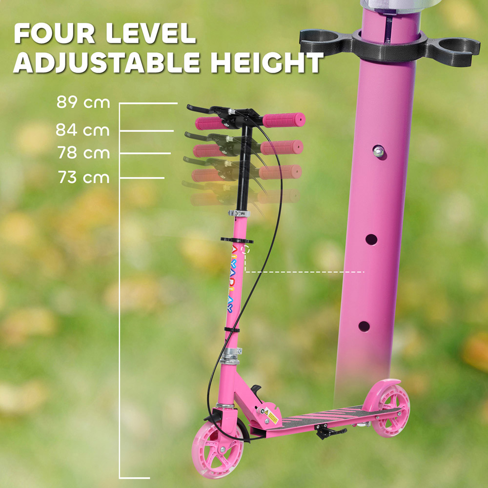Tommy Toys AIYAPLAY Pink Adjustable Handle Folding Kids Kick Scooter Image 8