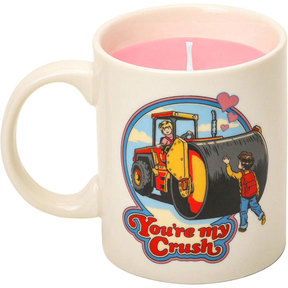 Steve Rhodes You're My Crush Rose and Vanilla Scented Candle with White Mug Image 1
