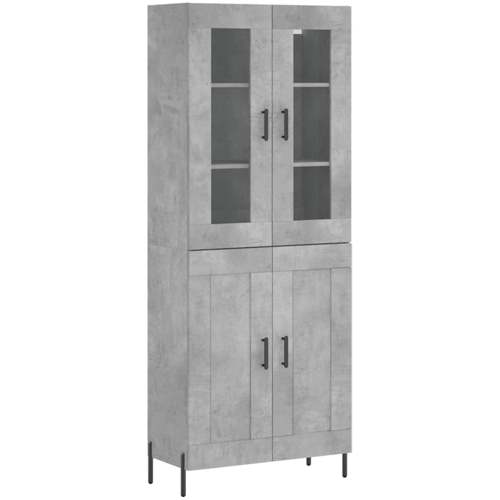 vidaXL 4 Door Concrete Grey Highboard Image 2