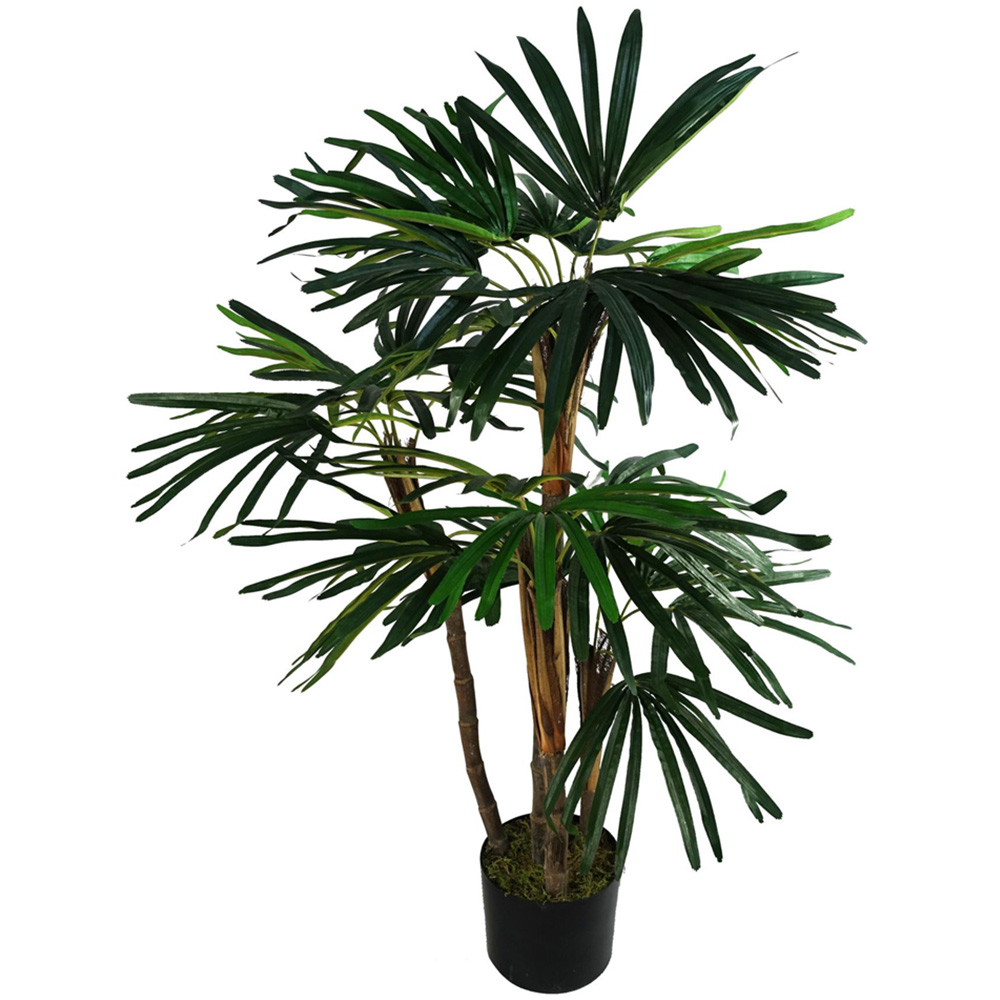 Leaf Raphis Palm Artificial Tree in Pot 3.3ft Image 1
