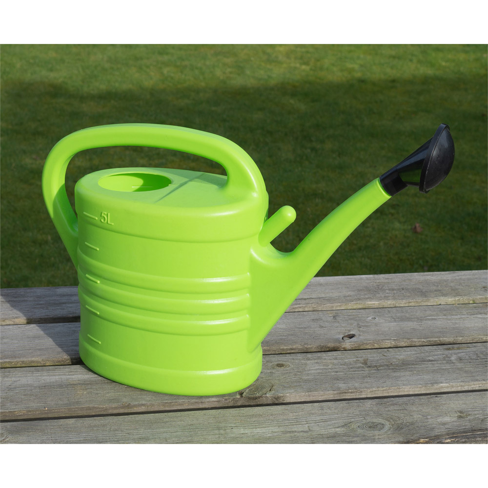 St Helens Green Plastic Watering Can with Sprinkler Nozzle 10L Image 2