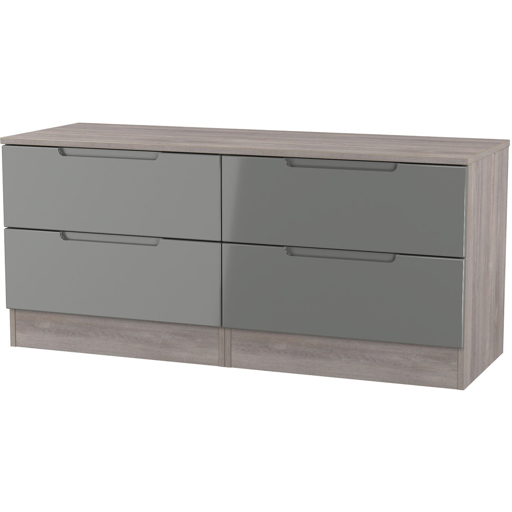 Crowndale Milan 4 Drawer Grey Gloss and Oak Bed Box Image 2