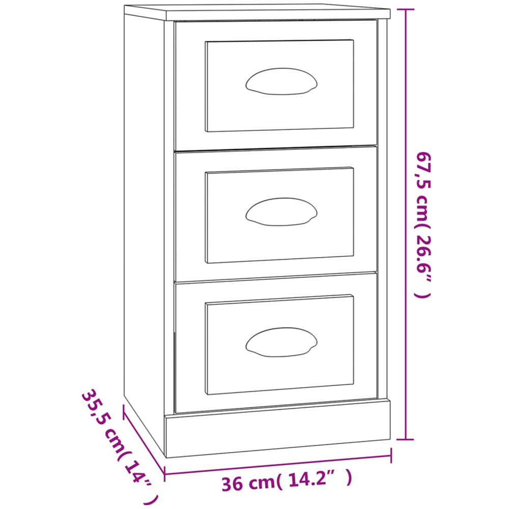 vidaXL 4 Drawer White Sideboard Image 9
