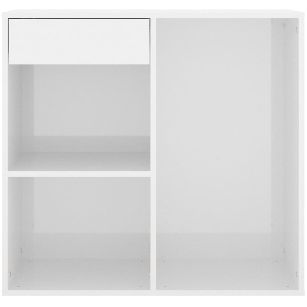 vidaXL Single Drawer 3 Shelf High Gloss White Cosmetic Cabinet Image 4