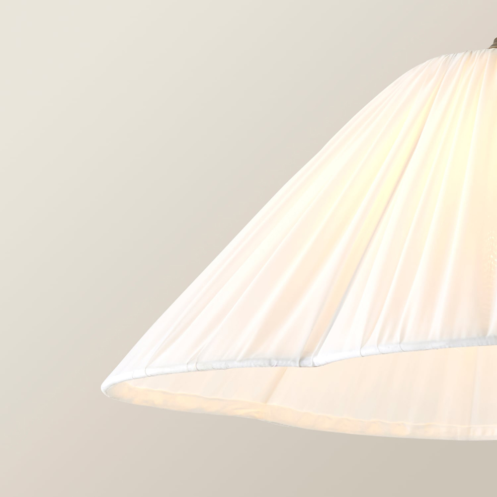 ValueLights Posie White Gathered Tapered Shade Ceiling Pendant Light with Bulb Image 4