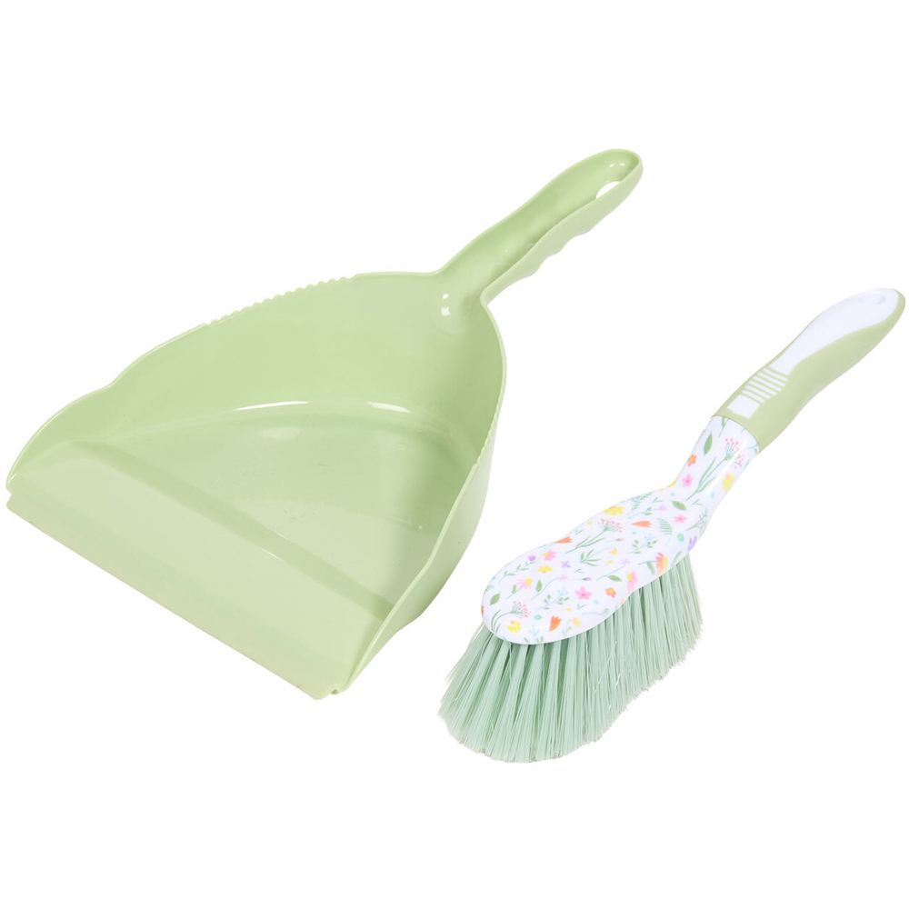 Wildflower Dust Pan and Brush Green Image 4