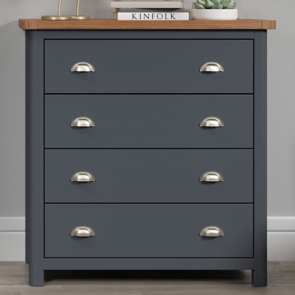 Core Products Dunkeld 4 Drawer Midnight Blue Chest of Drawers Image 1