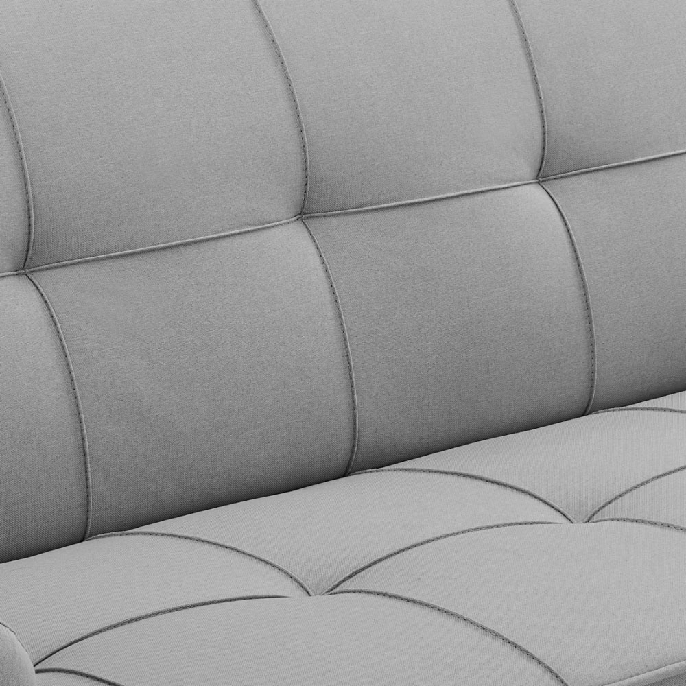 Home Detail Sarnia Double Sleeper Light Grey Fabric Sofa Bed Image 6