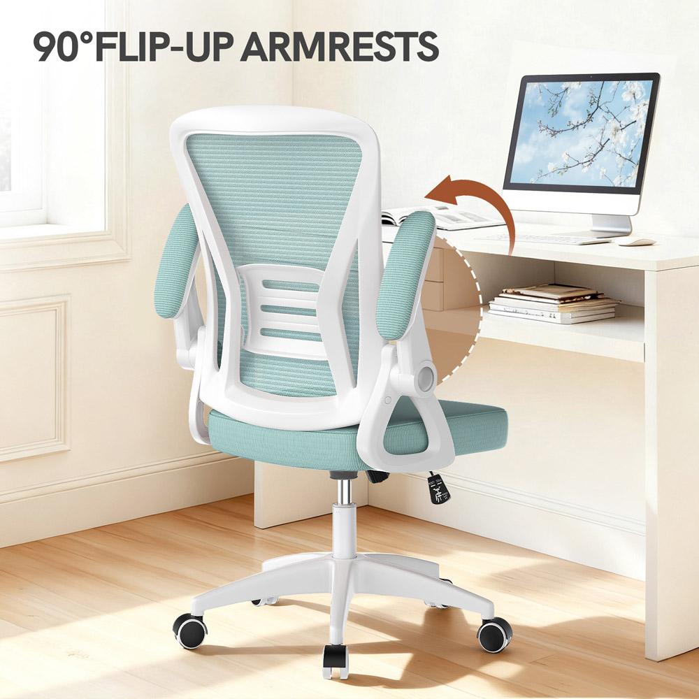 Rattrix Green Office Chair with Flip-Up Armrest and Lumbar Support Image 5