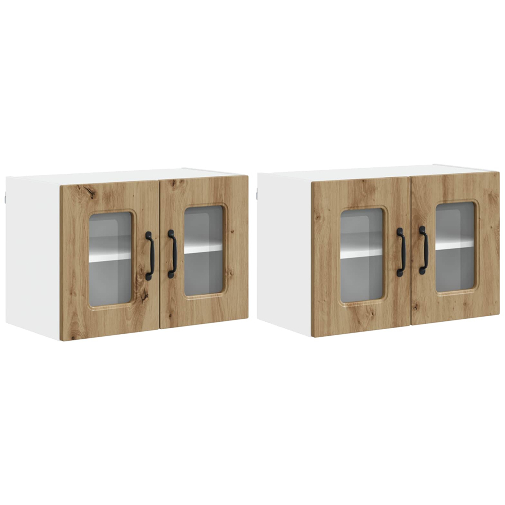 vidaXL Kalmar 2 Door Artisan Oak Wall Kitchen Cabinet 2 Pack Image 8