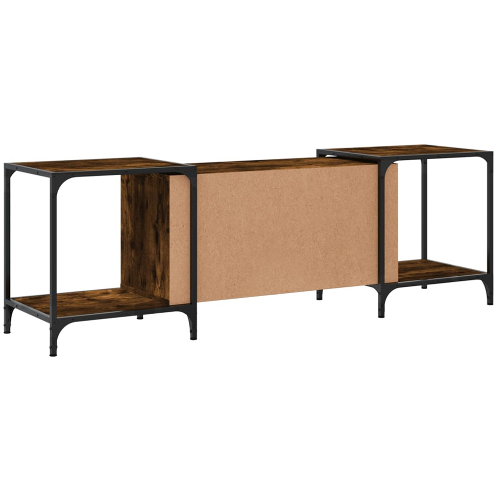 vidaXL 4 Shelf Smoked Oak Industrial Style Adjustable TV Cabinet Image 6