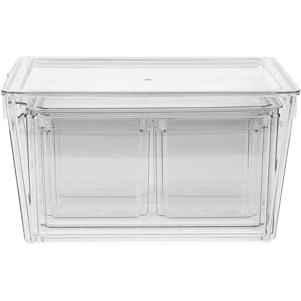 Living and Home Clear Stackable Fridge Organiser Storage Box Set 8 Pack Image 2