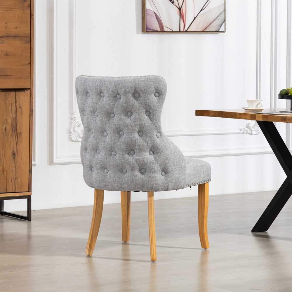 Artemis Home Olivola Set of 2 Light Grey Fabric Dining Chair Image 4