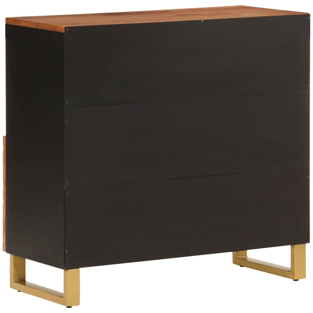 vidaXL 2 Door Brown and Black Solid Mango Wood Sideboard Image 6