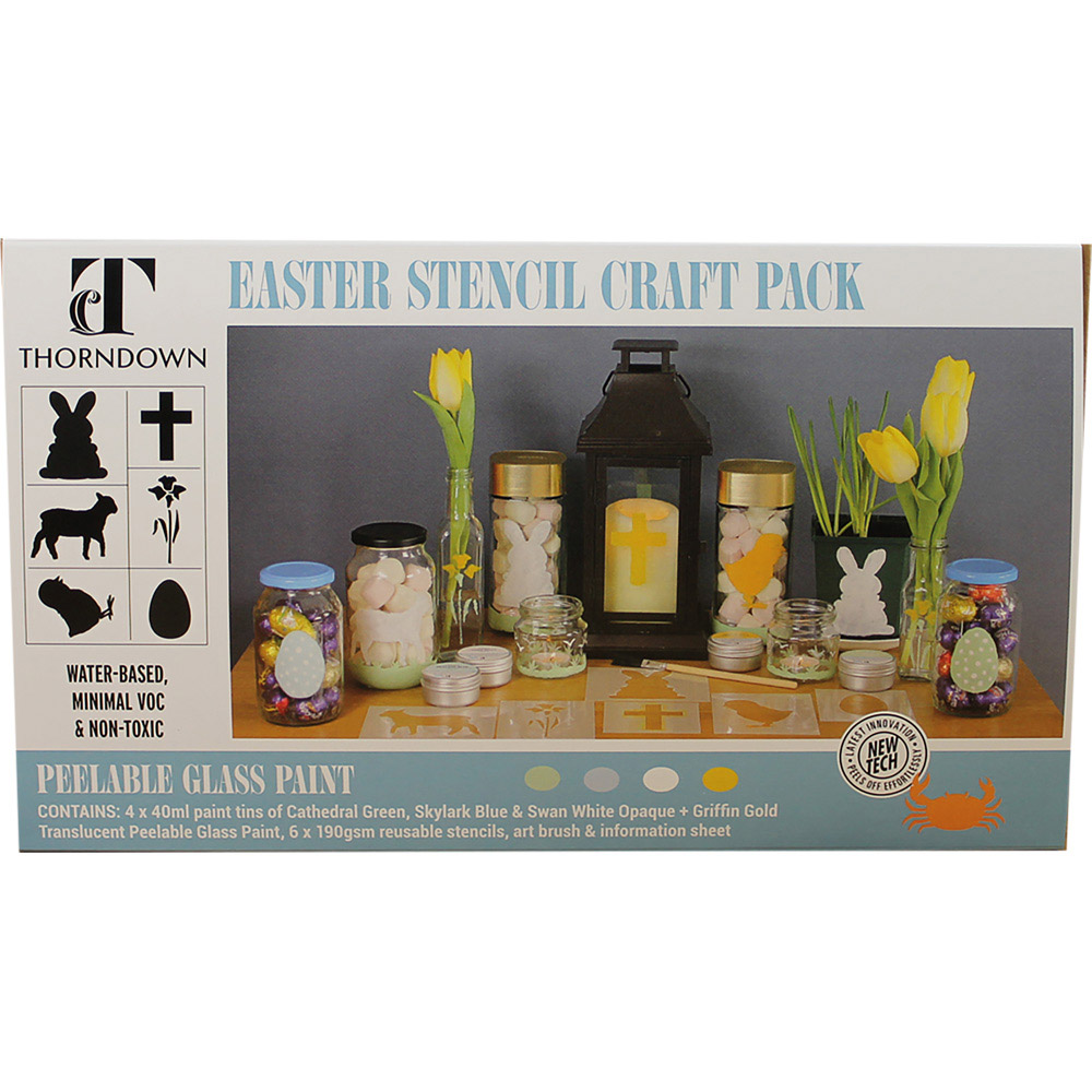 Thorndown Peelable Glass Paint Easter Stencil Craft Pack Image 1
