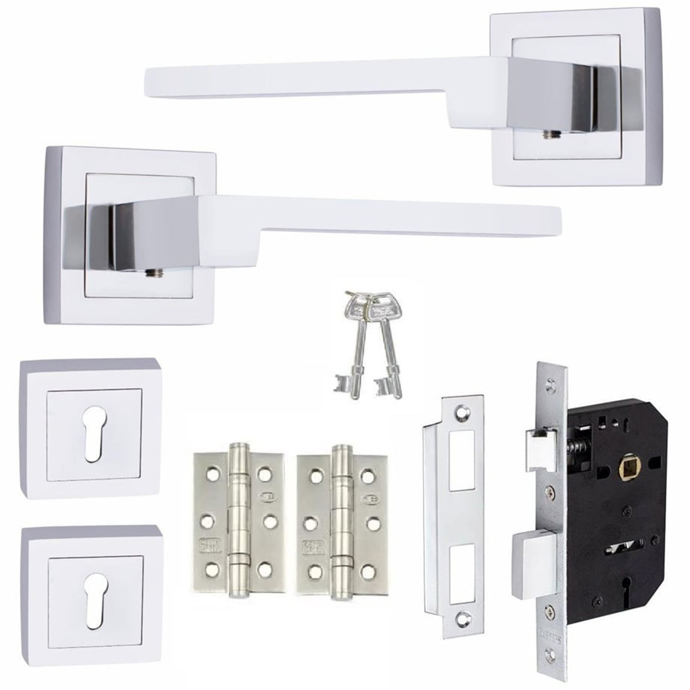 Golden Grace Polished Chrome Zeta Door Handle Set Image 1