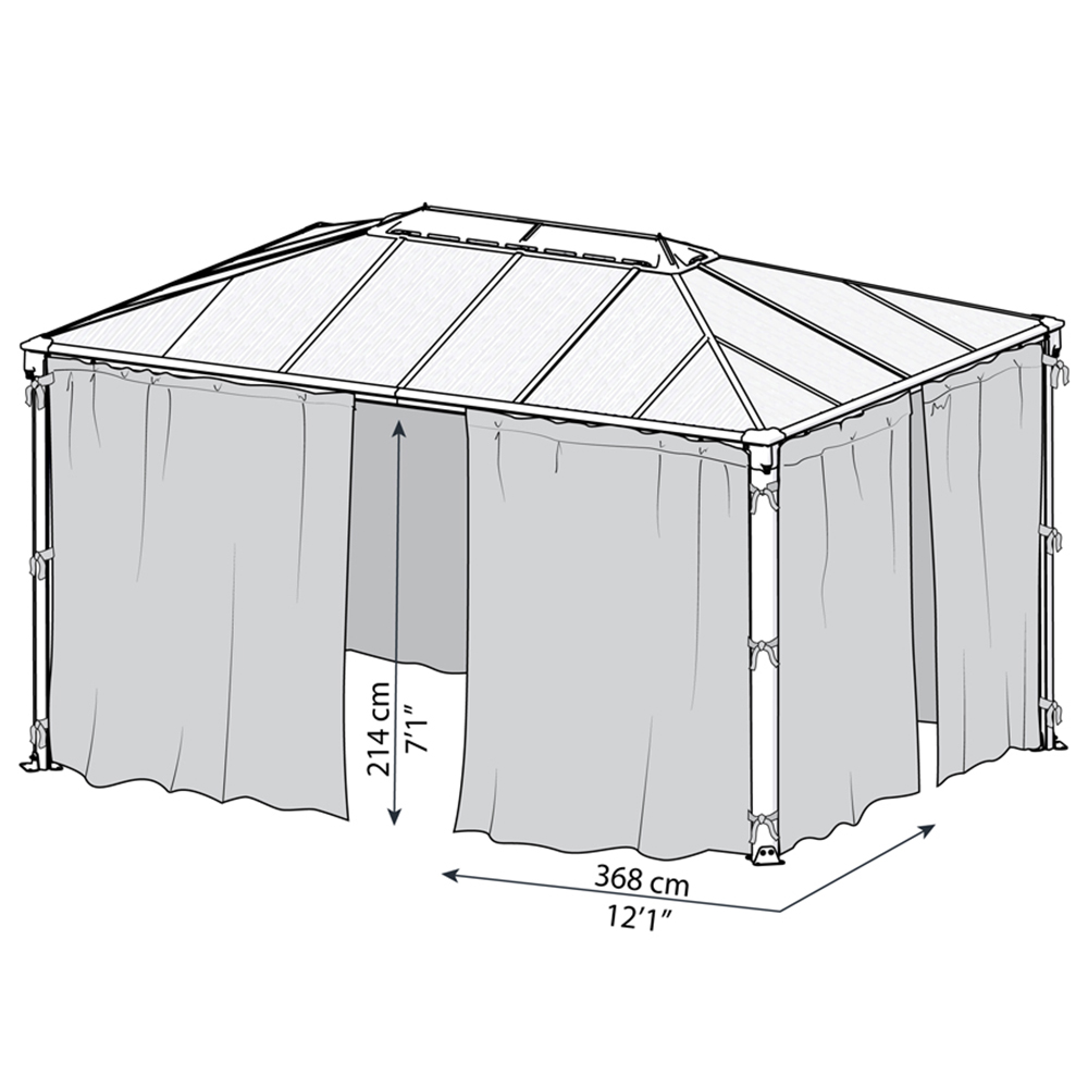 Palram Canopia 2.1 x 3.6m Square Gazebo Curtain 4 Pack Image 5