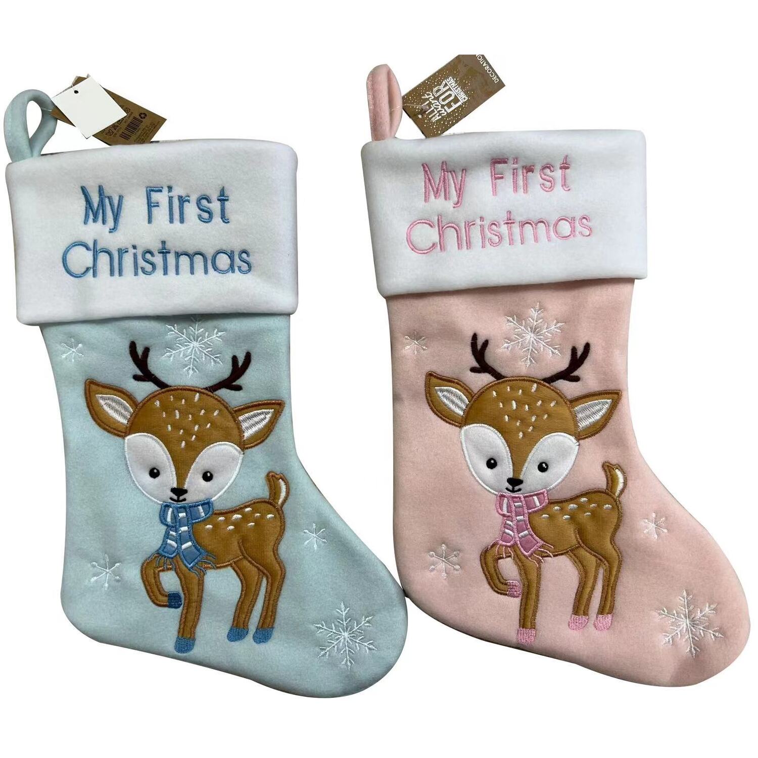 Baby's 1st Christmas Deer Stocking Image