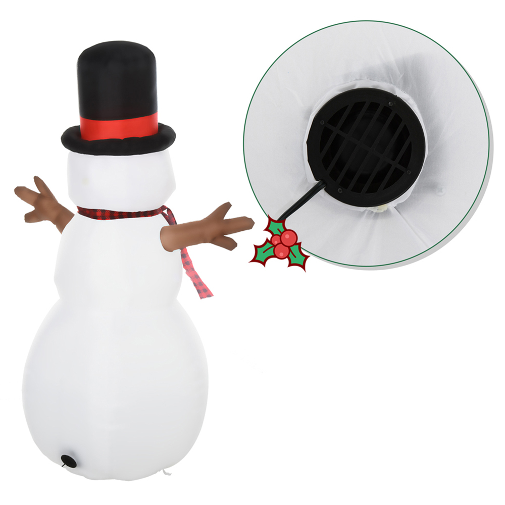 Everglow LED Inflatable Christmas Snowman with Hat Decoration 5.9ft Image 6