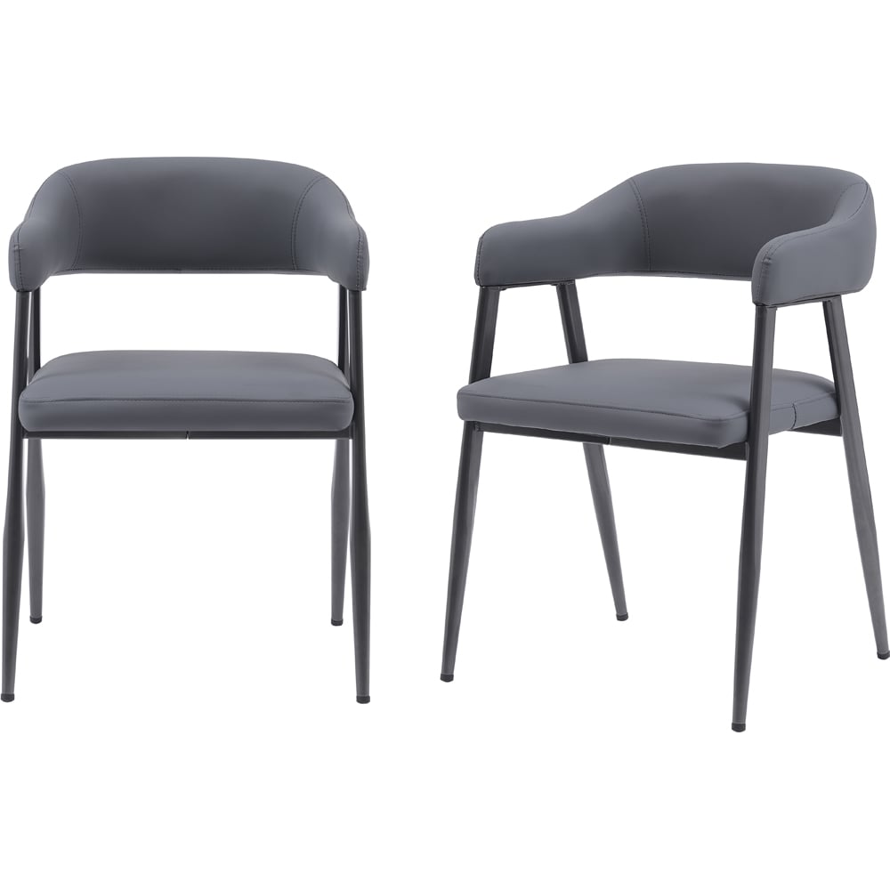 MMT Furniture Designs Set of 2 Grey Wrap Around Vintage Dining Chair Image 2
